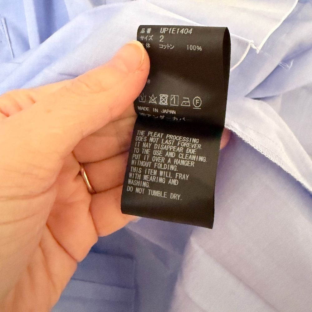 Undercover Jun Takahashi Blue Pleated Button Down Shirt - Picture 8 of 9